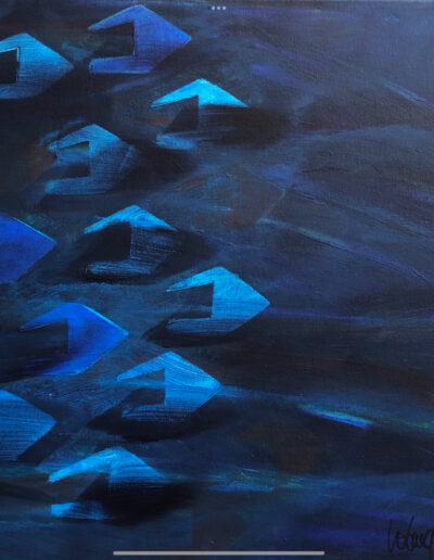 Blue ocean, acryl op doek. Wilma Luigjes, 2024