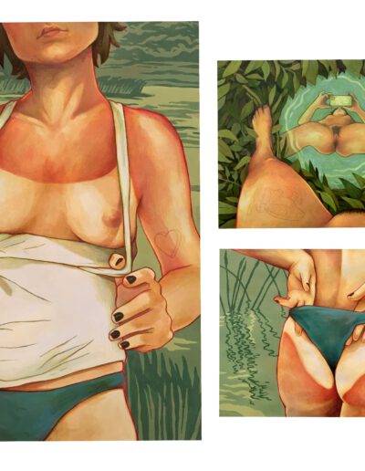 Coupe de soleil, gouache en kleurpotlood, Sosse Serpenti, 2025