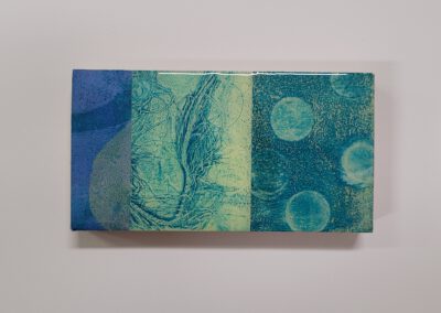 Deep blue see, gelplateprint. Elizabeth Stanley, 2025