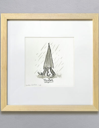 Umbrella, pen en inkt. Balder Westein, 2025